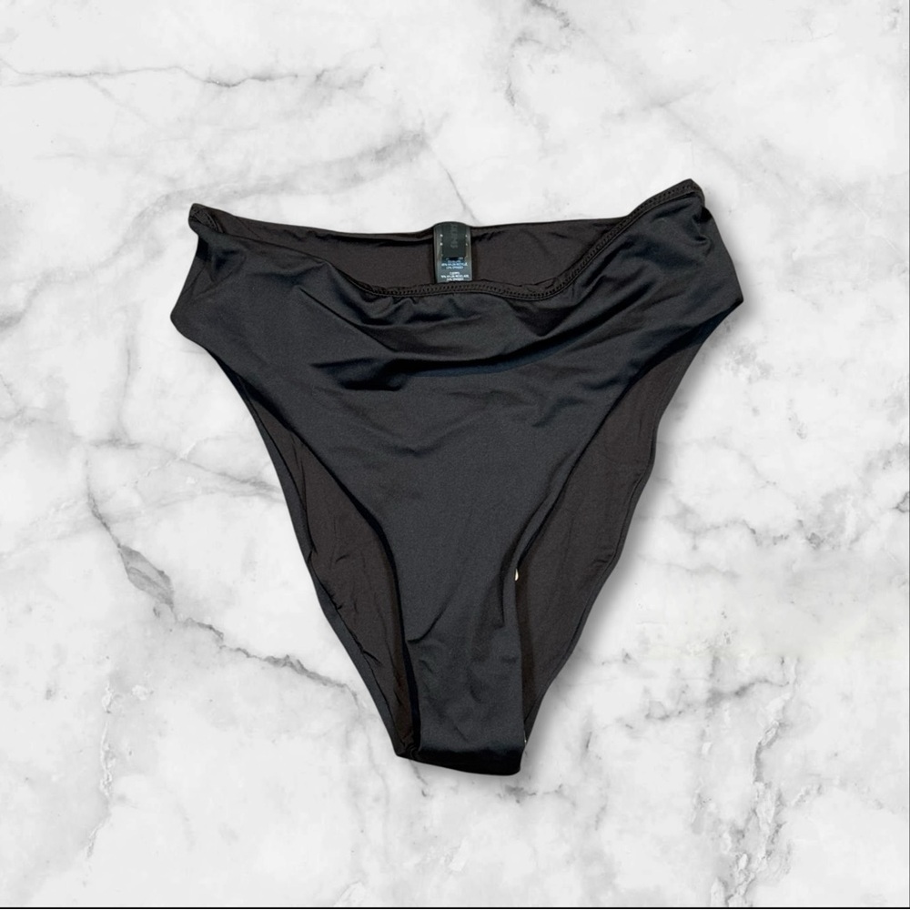 NWT Skims Recycled Swim Mid Waist Bottom Onyx Size Extra Small WOMEN SW-MWB-0748